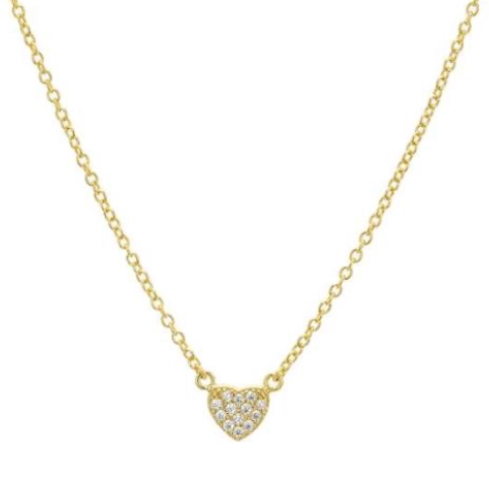 Aqua Gold over Sterling Silver Heart Necklace
